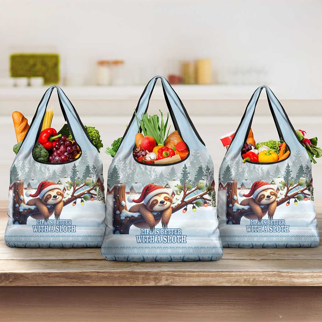Merry Slothmas Grocery Bag Life Is Better With A Sloth