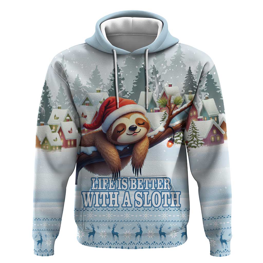 Merry Slothmas Hoodie Life Is Better With A Sloth - Wonder Print Shop