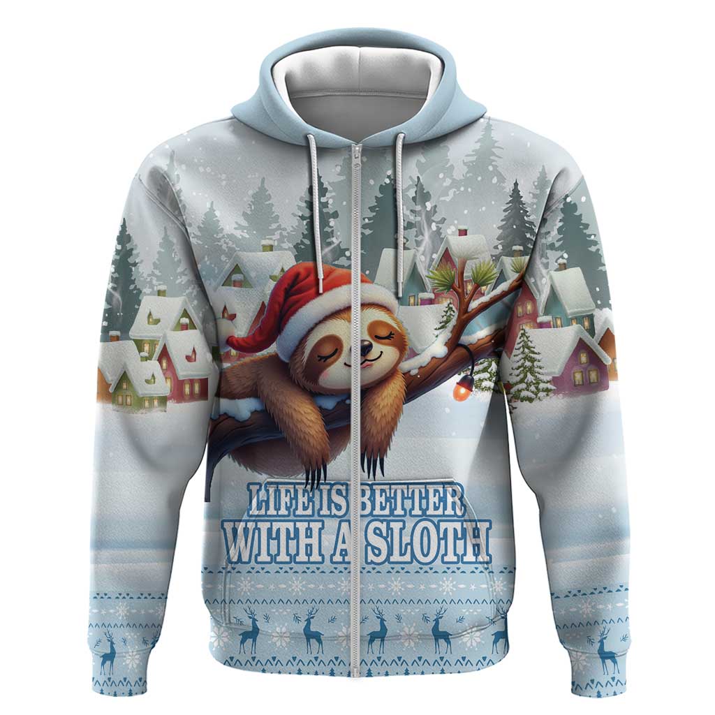 Merry Slothmas Hoodie Life Is Better With A Sloth - Wonder Print Shop