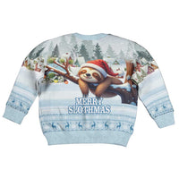 Merry Slothmas Kid Ugly Christmas Sweater Life Is Better With A Sloth - Wonder Print Shop