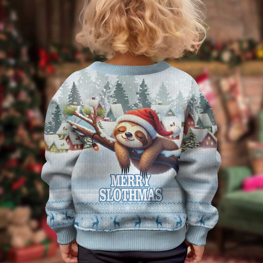 Merry Slothmas Kid Ugly Christmas Sweater Life Is Better With A Sloth - Wonder Print Shop