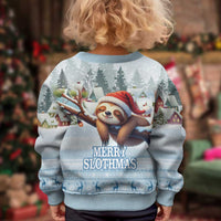 Merry Slothmas Kid Ugly Christmas Sweater Life Is Better With A Sloth - Wonder Print Shop