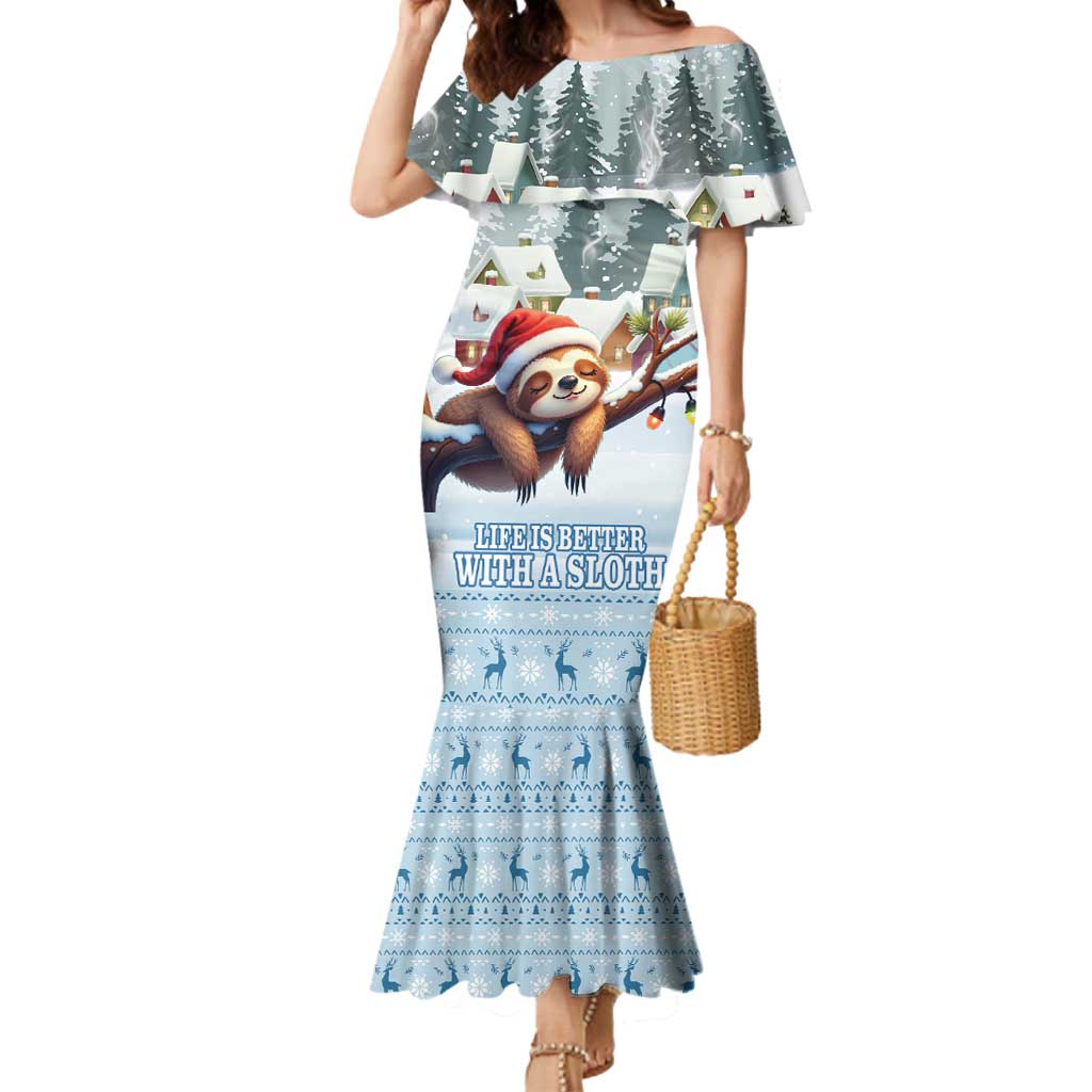 Merry Slothmas Mermaid Dress Life Is Better With A Sloth - Wonder Print Shop