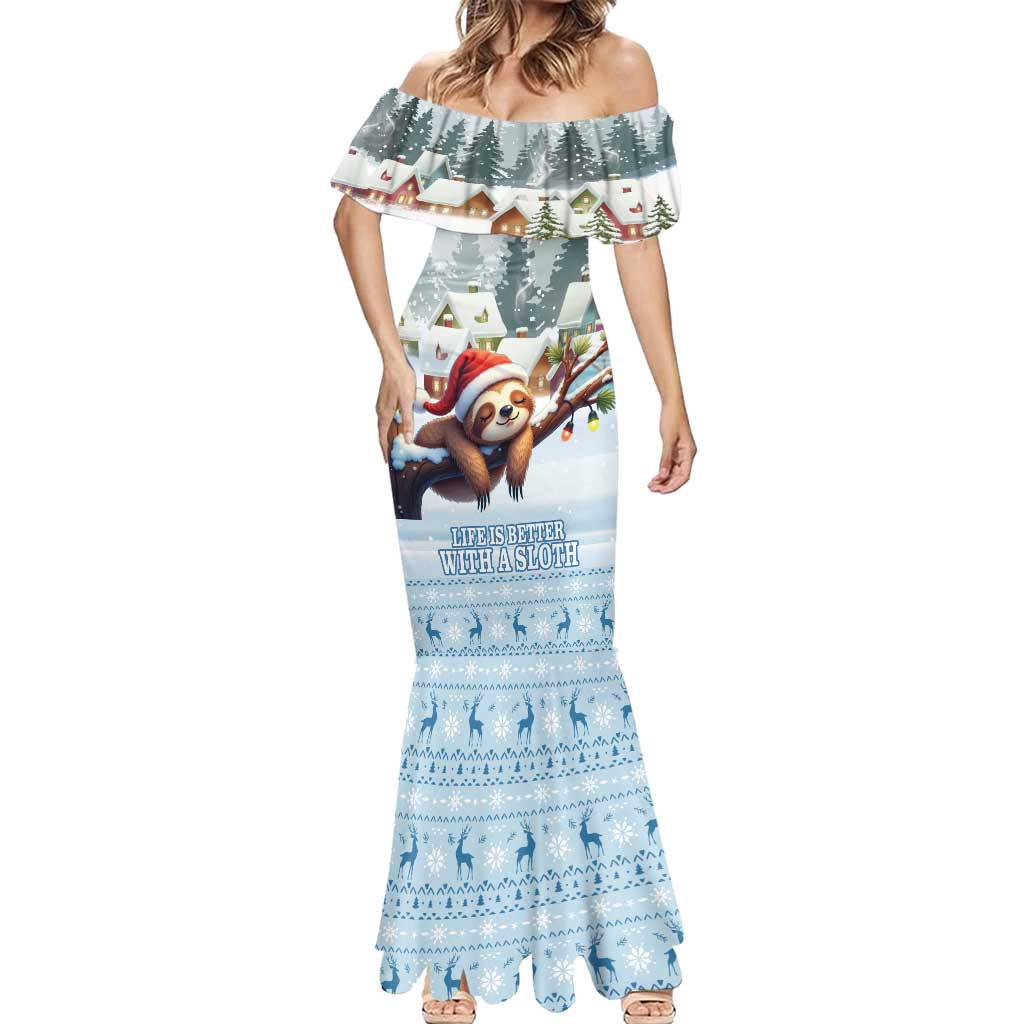 Merry Slothmas Mermaid Dress Life Is Better With A Sloth - Wonder Print Shop