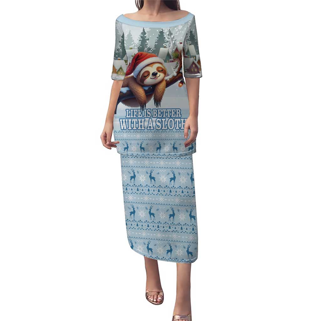 Merry Slothmas Puletasi Life Is Better With A Sloth - Wonder Print Shop