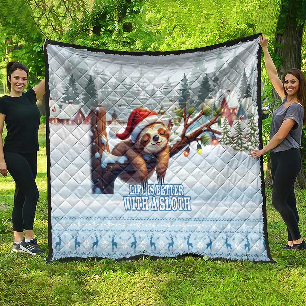 Merry Slothmas Quilt Life Is Better With A Sloth - Wonder Print Shop