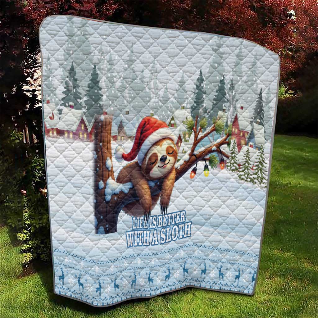 Merry Slothmas Quilt Life Is Better With A Sloth - Wonder Print Shop