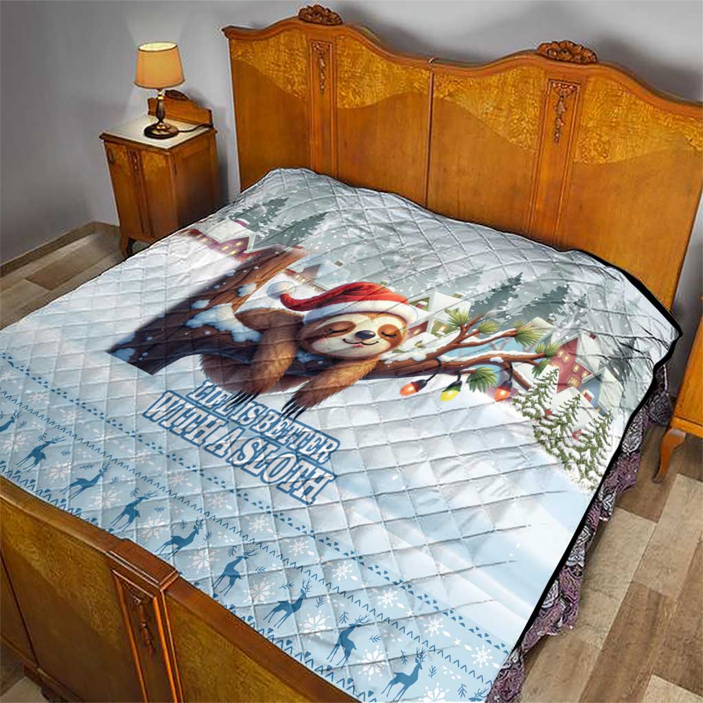 Merry Slothmas Quilt Life Is Better With A Sloth - Wonder Print Shop