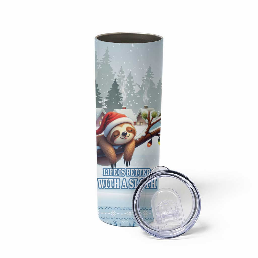 Merry Slothmas Skinny Tumbler Life Is Better With A Sloth - Wonder Print Shop