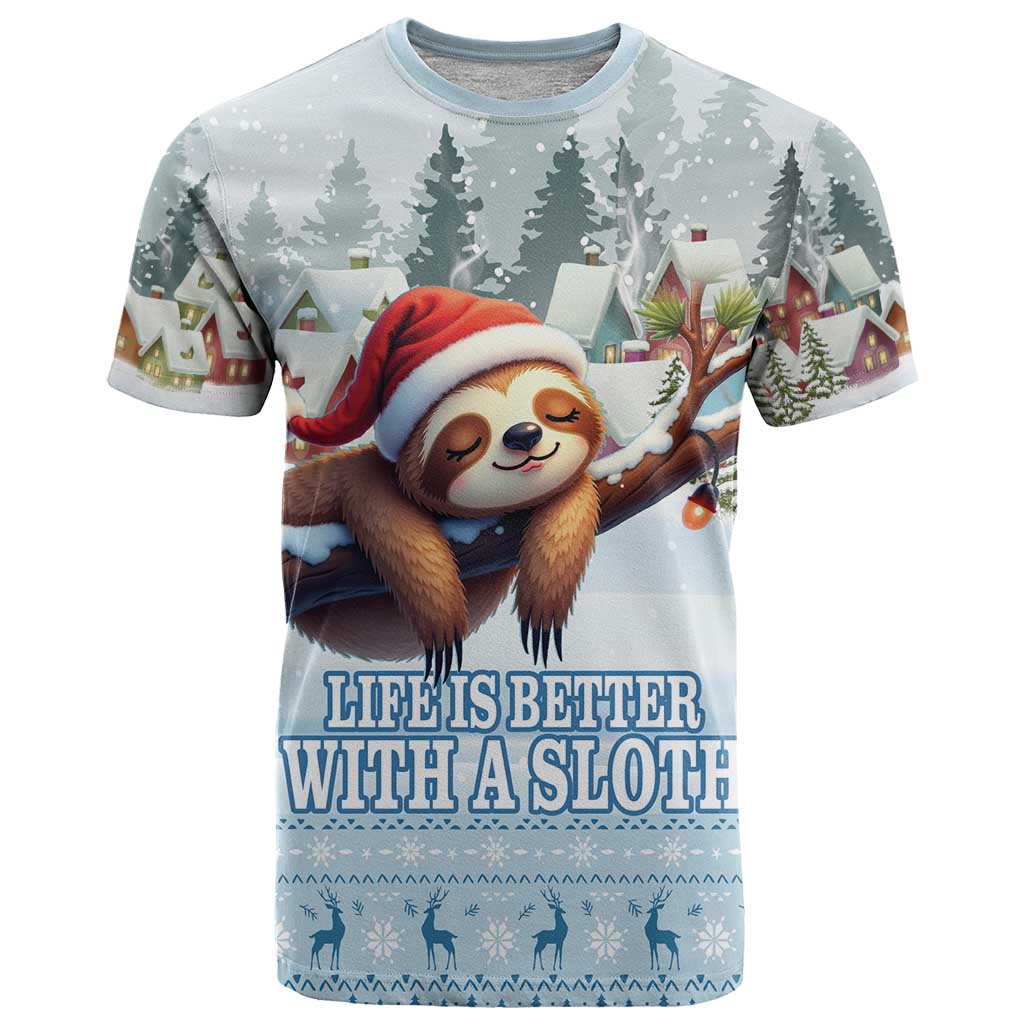 Merry Slothmas T Shirt Life Is Better With A Sloth - Wonder Print Shop