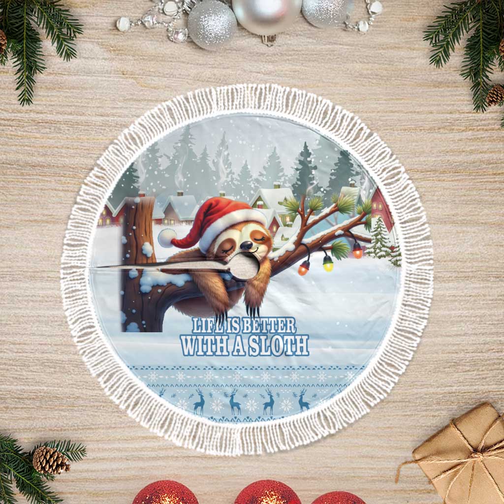 Merry Slothmas Tree Skirt Life Is Better With A Sloth - Wonder Print Shop