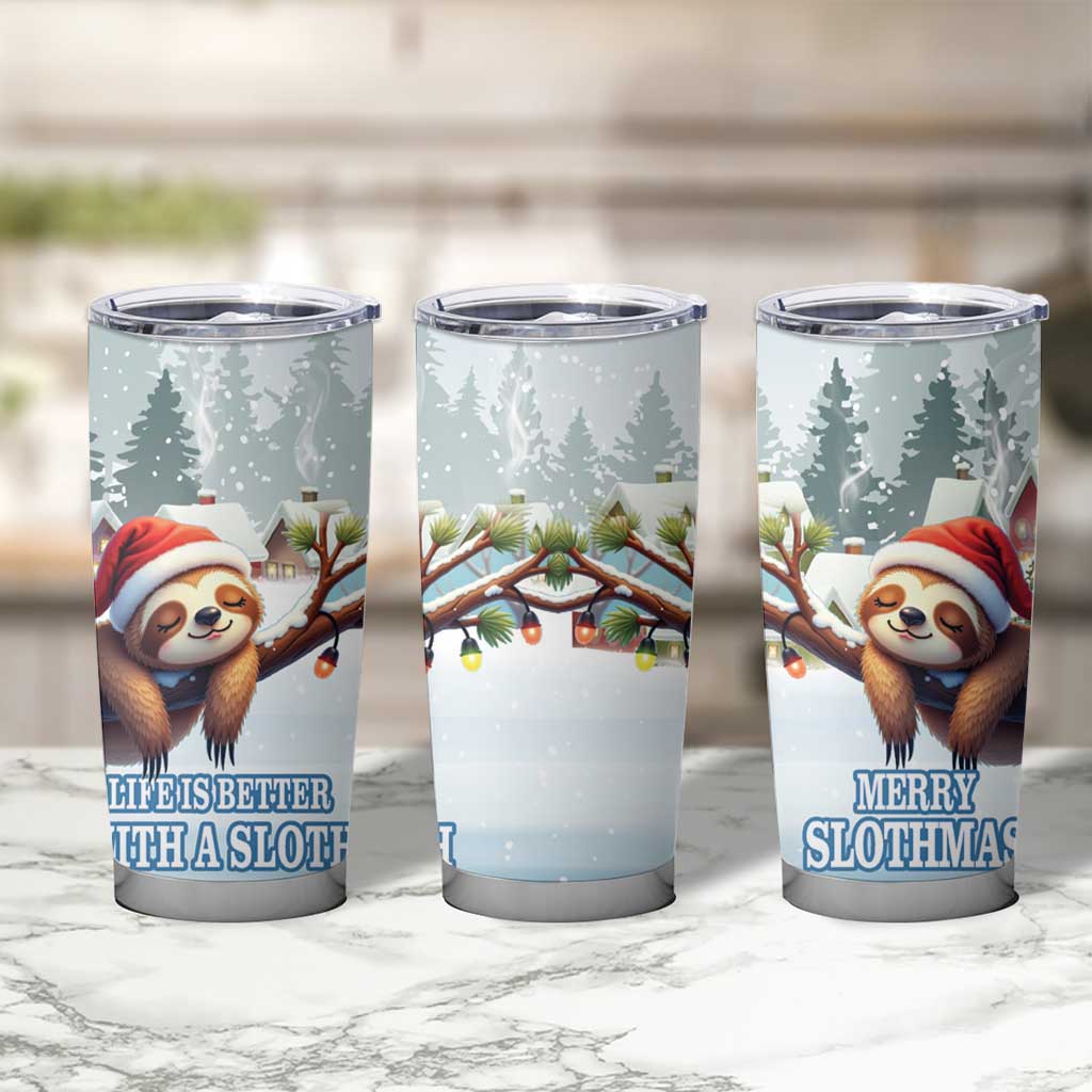 Merry Slothmas Tumbler Cup Life Is Better With A Sloth - Wonder Print Shop