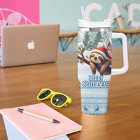 Merry Slothmas Tumbler With Handle Life Is Better With A Sloth - Wonder Print Shop