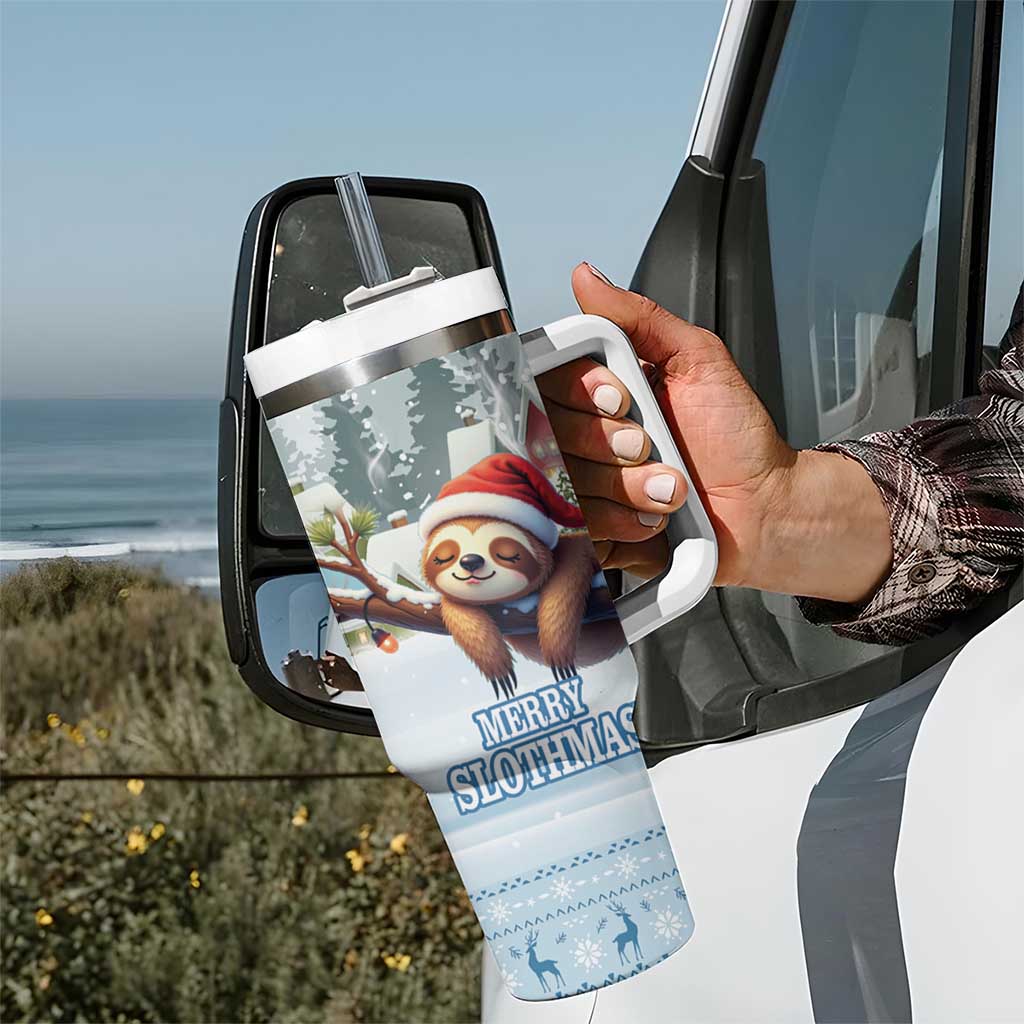 Merry Slothmas Tumbler With Handle Life Is Better With A Sloth - Wonder Print Shop