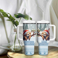 Merry Slothmas Tumbler With Handle Life Is Better With A Sloth - Wonder Print Shop