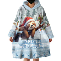 Merry Slothmas Wearable Blanket Hoodie Life Is Better With A Sloth - Wonder Print Shop