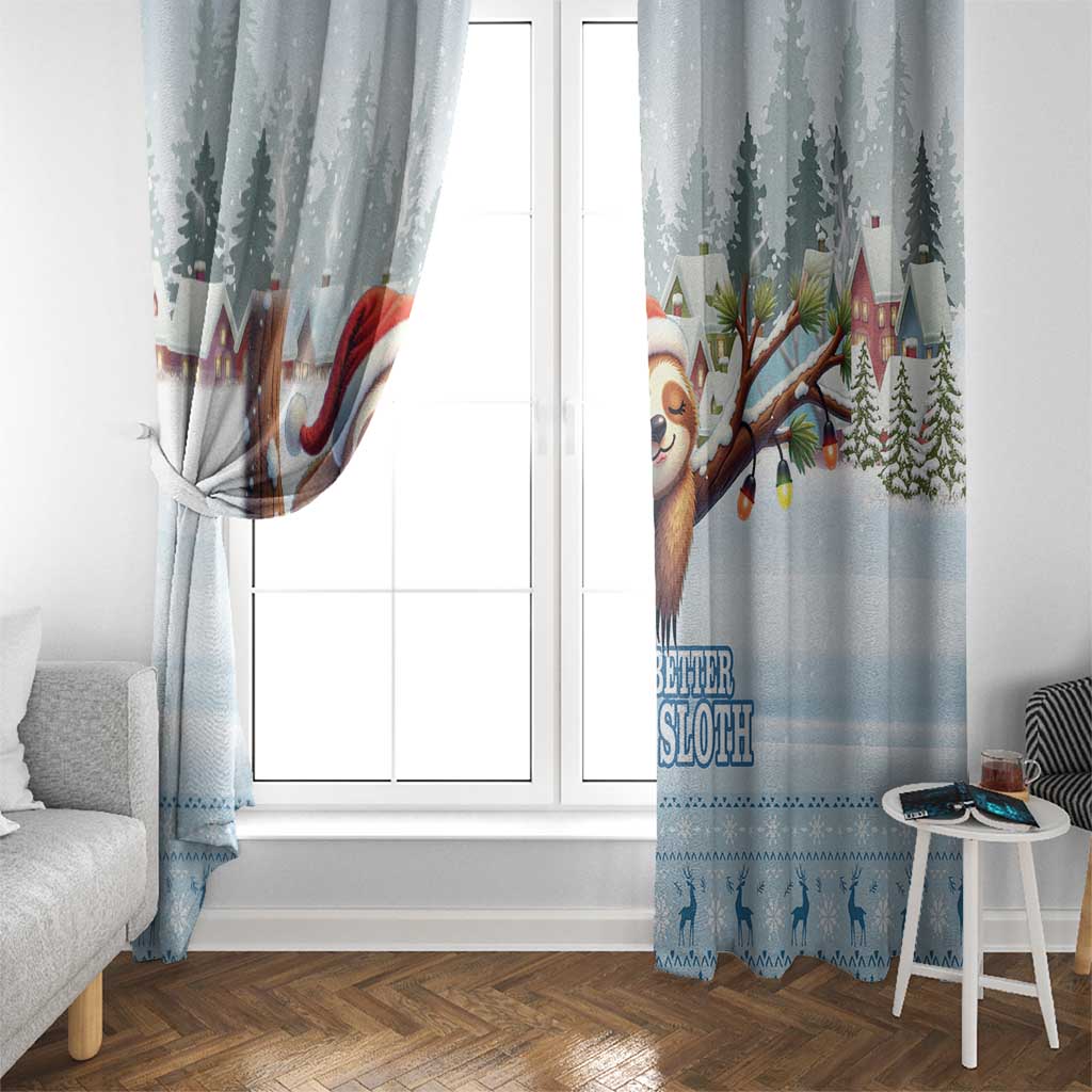 Merry Slothmas Window Curtain Life Is Better With A Sloth - Wonder Print Shop