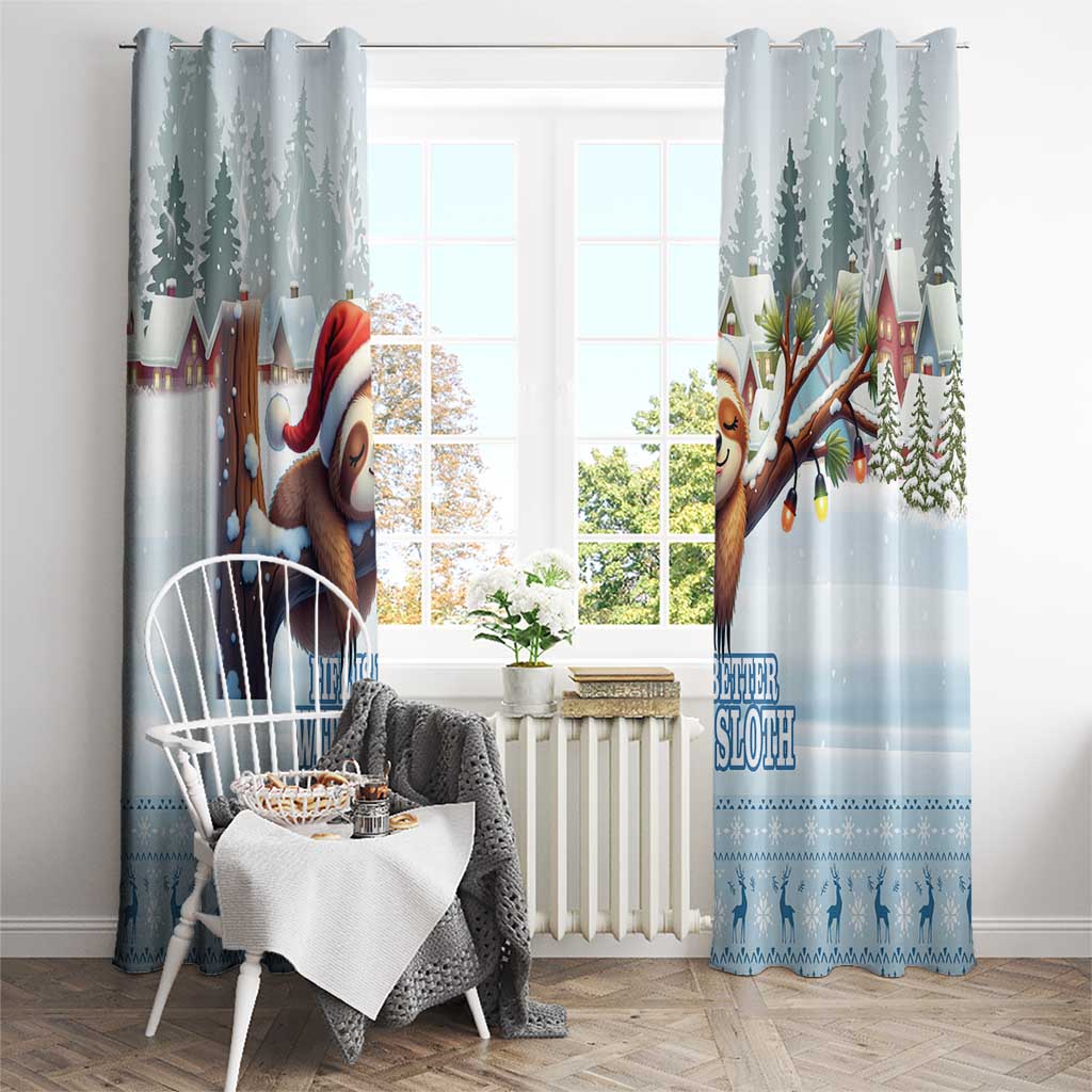 Merry Slothmas Window Curtain Life Is Better With A Sloth - Wonder Print Shop
