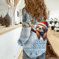 Merry Slothmas Women Casual Shirt Life Is Better With A Sloth - Wonder Print Shop