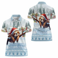 Merry Slothmas Women Polo Shirt Life Is Better With A Sloth - Wonder Print Shop