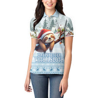Merry Slothmas Women Polo Shirt Life Is Better With A Sloth - Wonder Print Shop