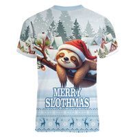 Merry Slothmas Women V-Neck T-Shirt Life Is Better With A Sloth - Wonder Print Shop