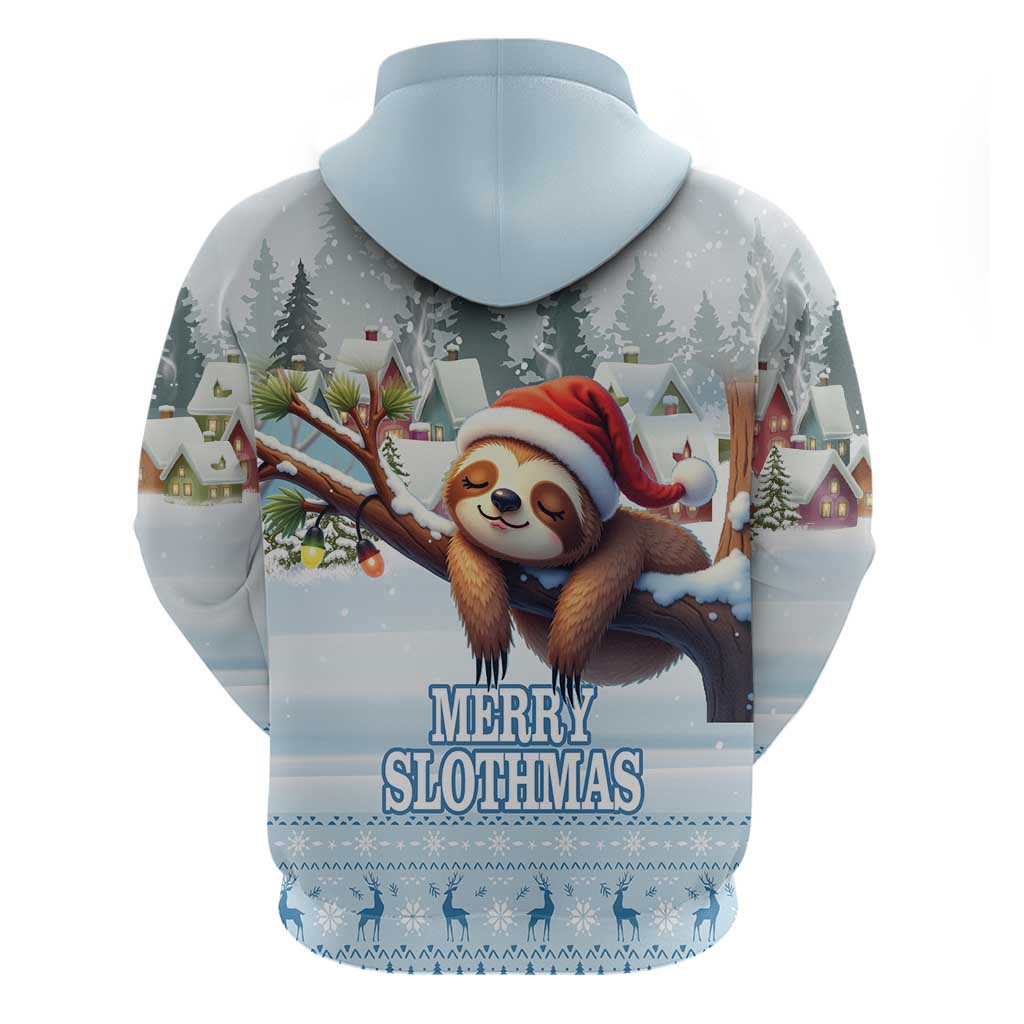 Merry Slothmas Zip Hoodie Life Is Better With A Sloth - Wonder Print Shop