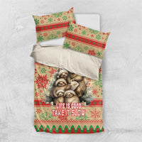 Slothy Christmas Bedding Set Life Is Good Take It Slow - Wonder Print Shop