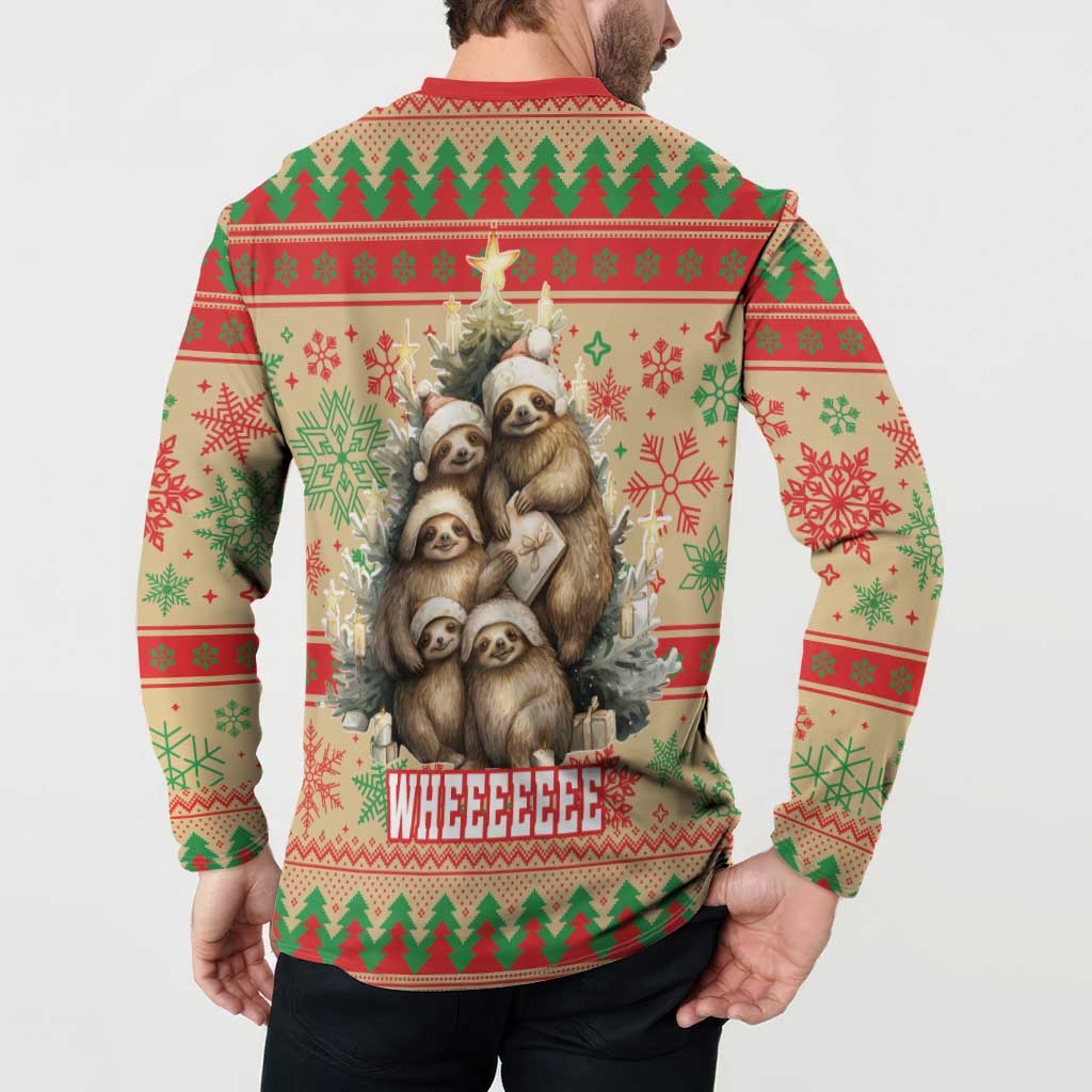 Slothy Christmas Button Sweatshirt Life Is Good Take It Slow - Wonder Print Shop