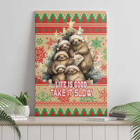 Slothy Christmas Canvas Wall Art Life Is Good Take It Slow - Wonder Print Shop
