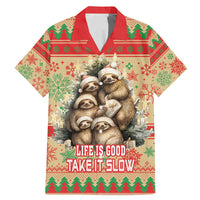 Slothy Christmas Family Matching Mermaid Dress and Hawaiian Shirt Life Is Good Take It Slow - Wonder Print Shop