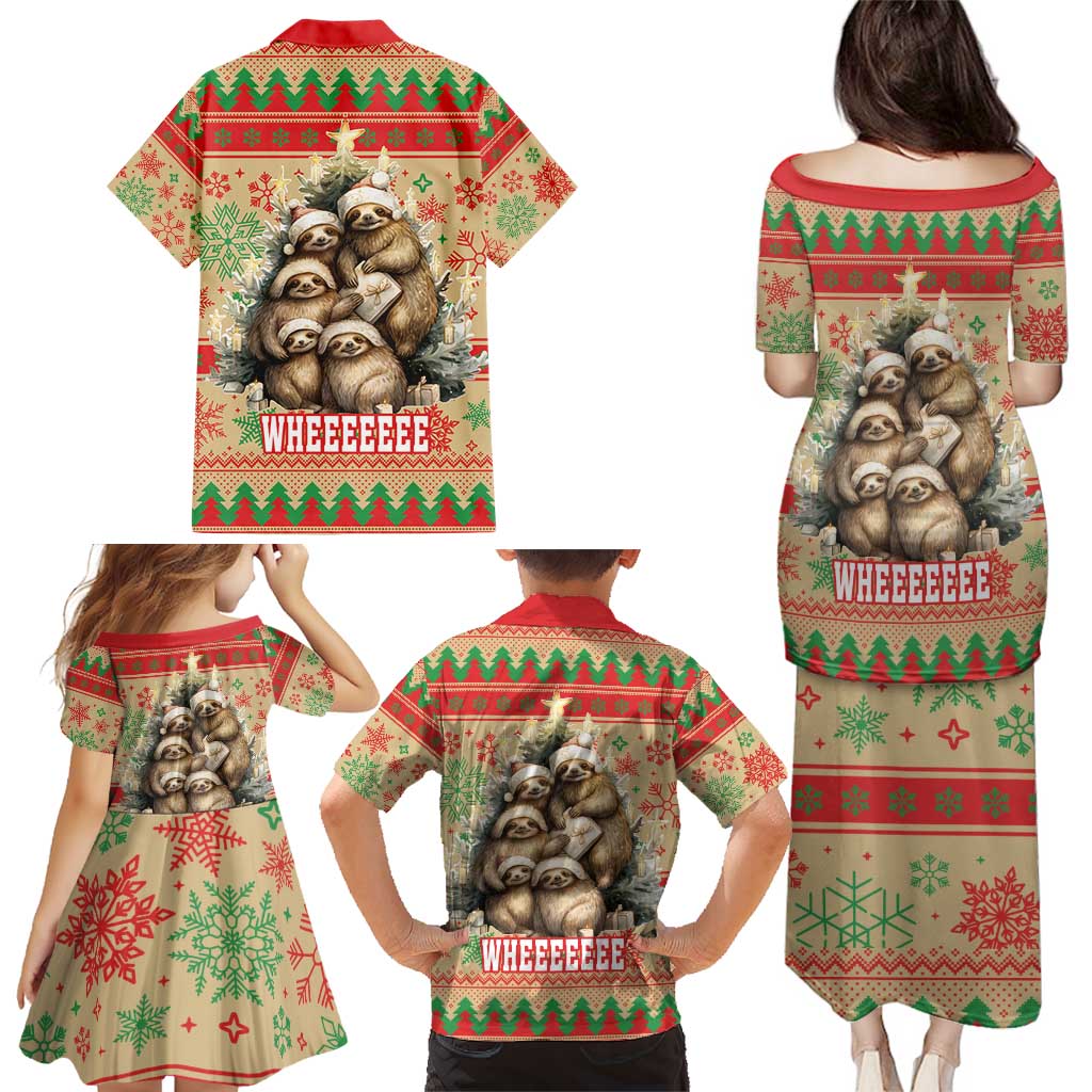 Slothy Christmas Family Matching Puletasi and Hawaiian Shirt Life Is Good Take It Slow - Wonder Print Shop
