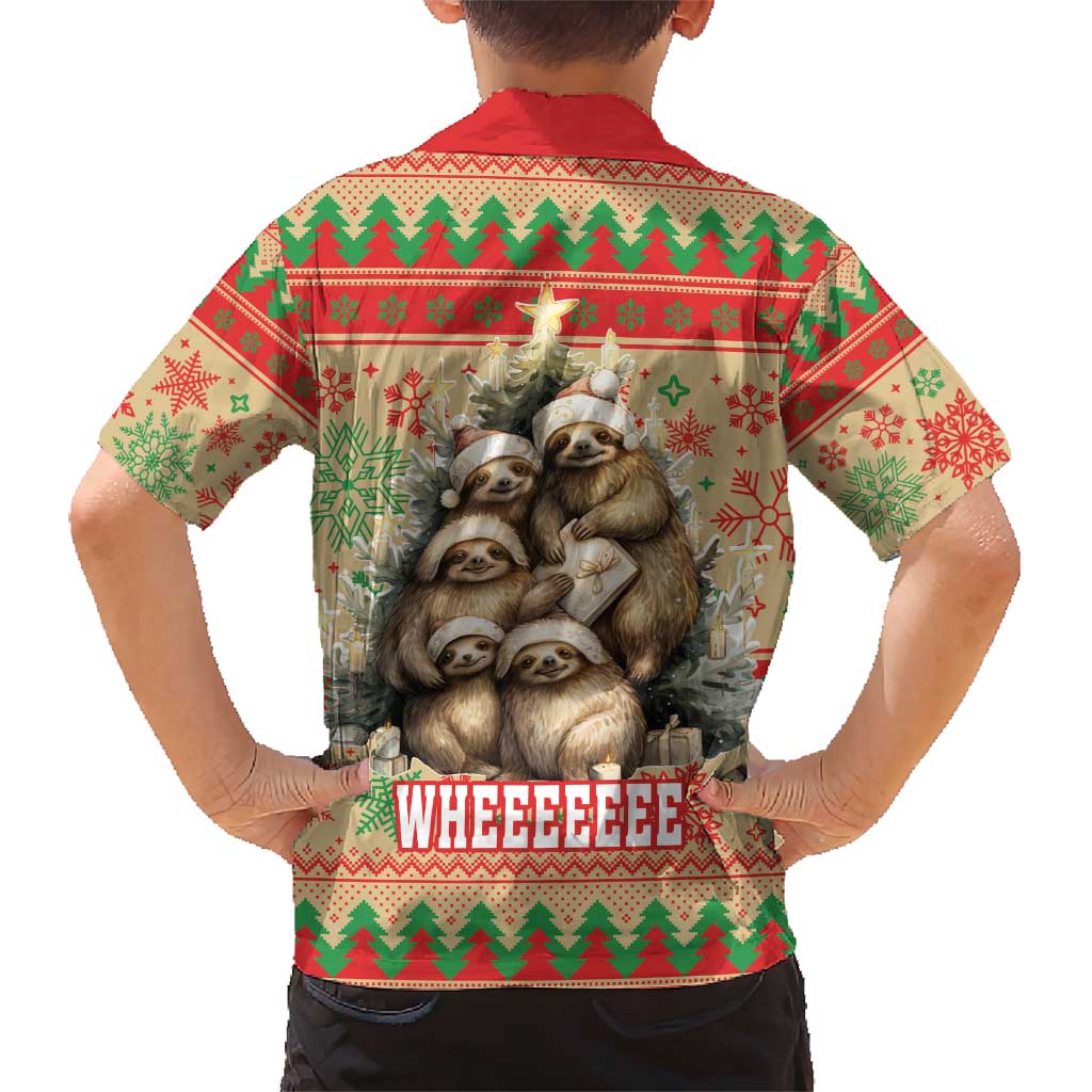Slothy Christmas Family Matching Short Sleeve Bodycon Dress and Hawaiian Shirt Life Is Good Take It Slow - Wonder Print Shop