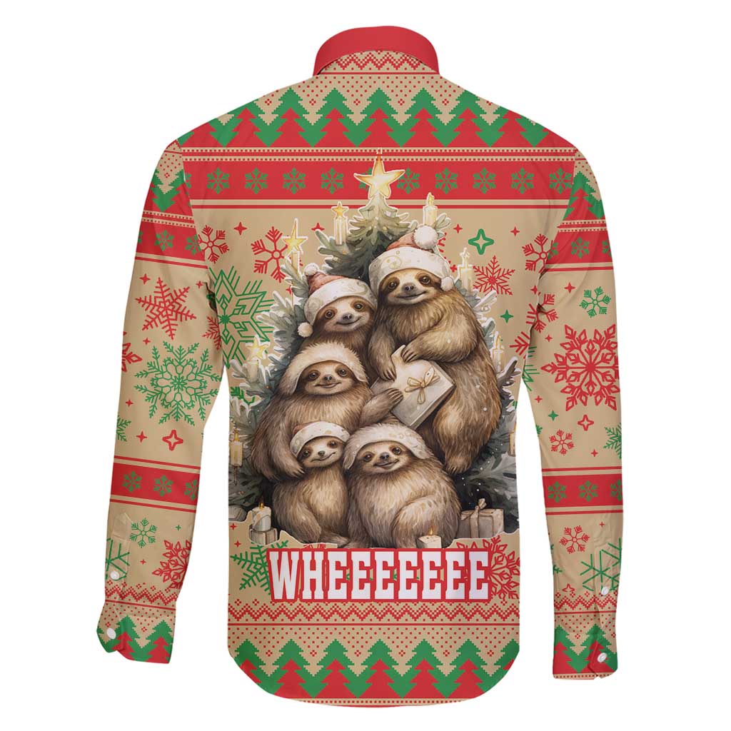 Slothy Christmas Family Matching Short Sleeve Bodycon Dress and Hawaiian Shirt Life Is Good Take It Slow - Wonder Print Shop