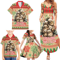Slothy Christmas Family Matching Summer Maxi Dress and Hawaiian Shirt Life Is Good Take It Slow - Wonder Print Shop