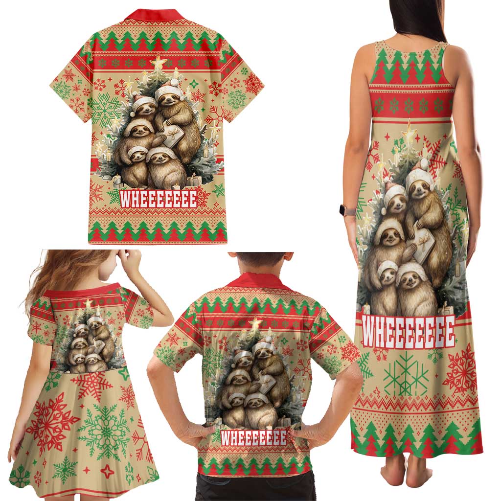Slothy Christmas Family Matching Tank Maxi Dress and Hawaiian Shirt Life Is Good Take It Slow - Wonder Print Shop