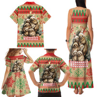 Slothy Christmas Family Matching Tank Maxi Dress and Hawaiian Shirt Life Is Good Take It Slow - Wonder Print Shop