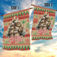 Slothy Christmas Garden Flag Life Is Good Take It Slow - Wonder Print Shop