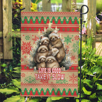 Slothy Christmas Garden Flag Life Is Good Take It Slow - Wonder Print Shop