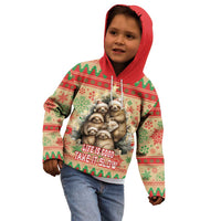 Slothy Christmas Kid Hoodie Life Is Good Take It Slow - Wonder Print Shop