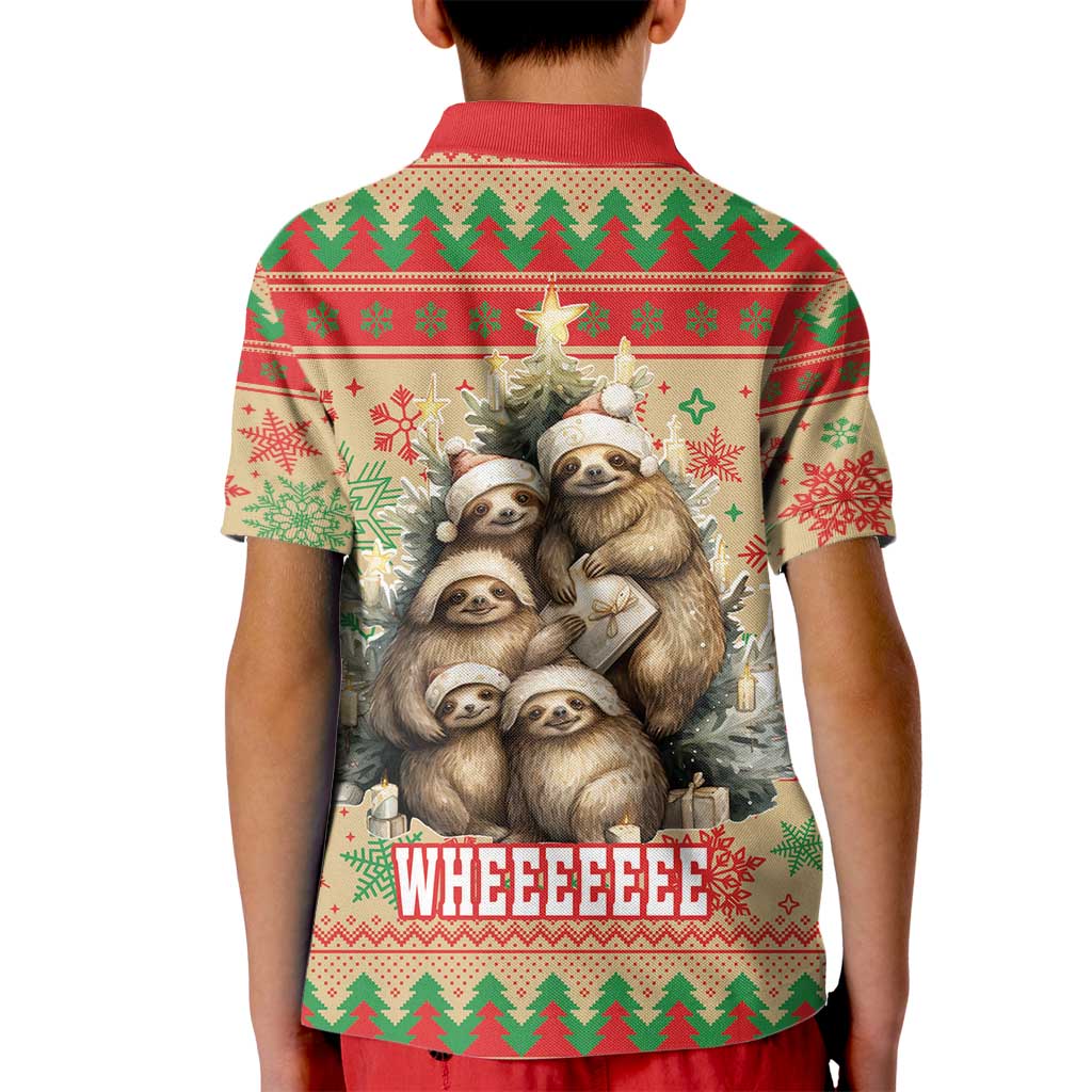 Slothy Christmas Kid Polo Shirt Life Is Good Take It Slow - Wonder Print Shop