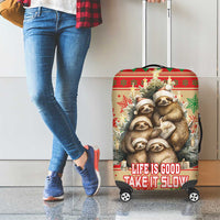Slothy Christmas Luggage Cover Life Is Good Take It Slow - Wonder Print Shop