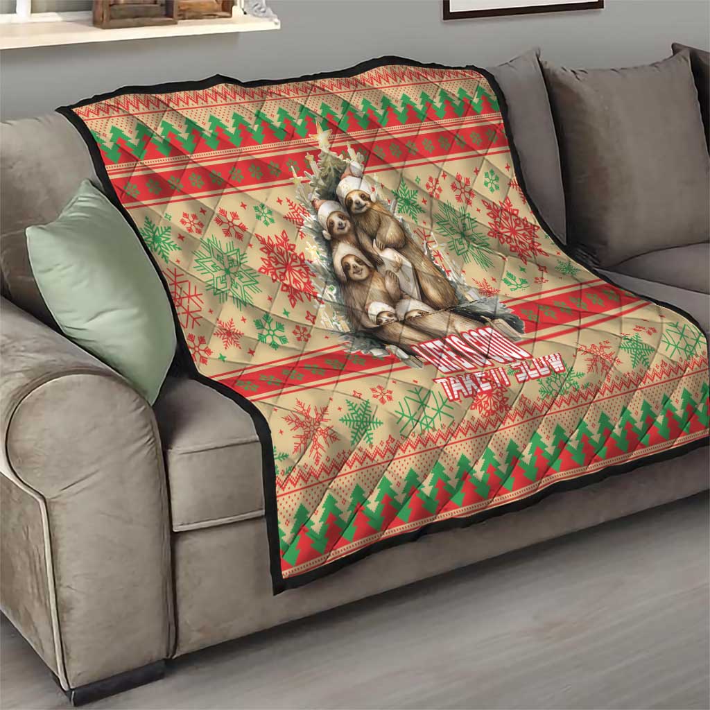 Slothy Christmas Quilt Life Is Good Take It Slow - Wonder Print Shop
