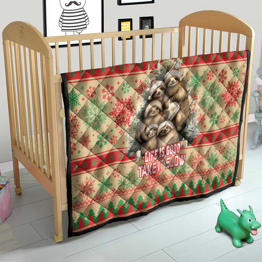 Slothy Christmas Quilt Life Is Good Take It Slow - Wonder Print Shop