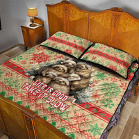 Slothy Christmas Quilt Bed Set Life Is Good Take It Slow - Wonder Print Shop