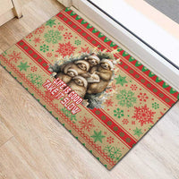 Slothy Christmas Rubber Doormat Life Is Good Take It Slow - Wonder Print Shop