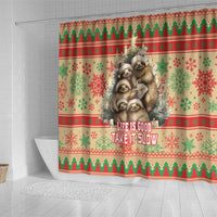 Slothy Christmas Shower Curtain Life Is Good Take It Slow