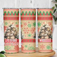 Slothy Christmas Skinny Tumbler Life Is Good Take It Slow - Wonder Print Shop