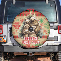 Slothy Christmas Spare Tire Cover Life Is Good Take It Slow - Wonder Print Shop