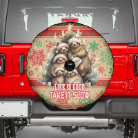 Slothy Christmas Spare Tire Cover Life Is Good Take It Slow - Wonder Print Shop